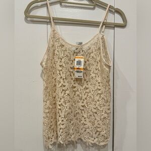 American Rag NWT Cream all Lace Women’s strappy tank Top sz S